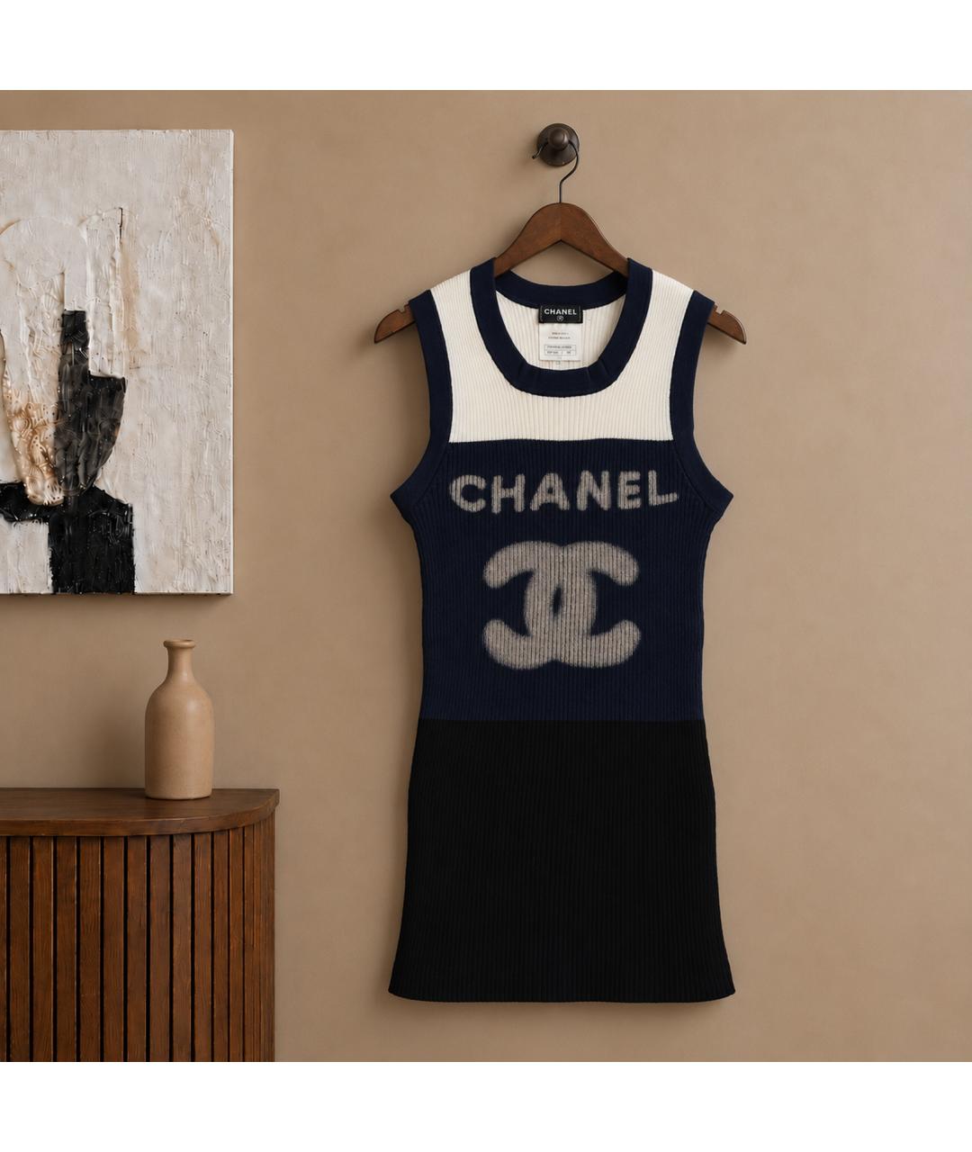 CHANEL Мульти хлопко-эластановая футболка, фото 3