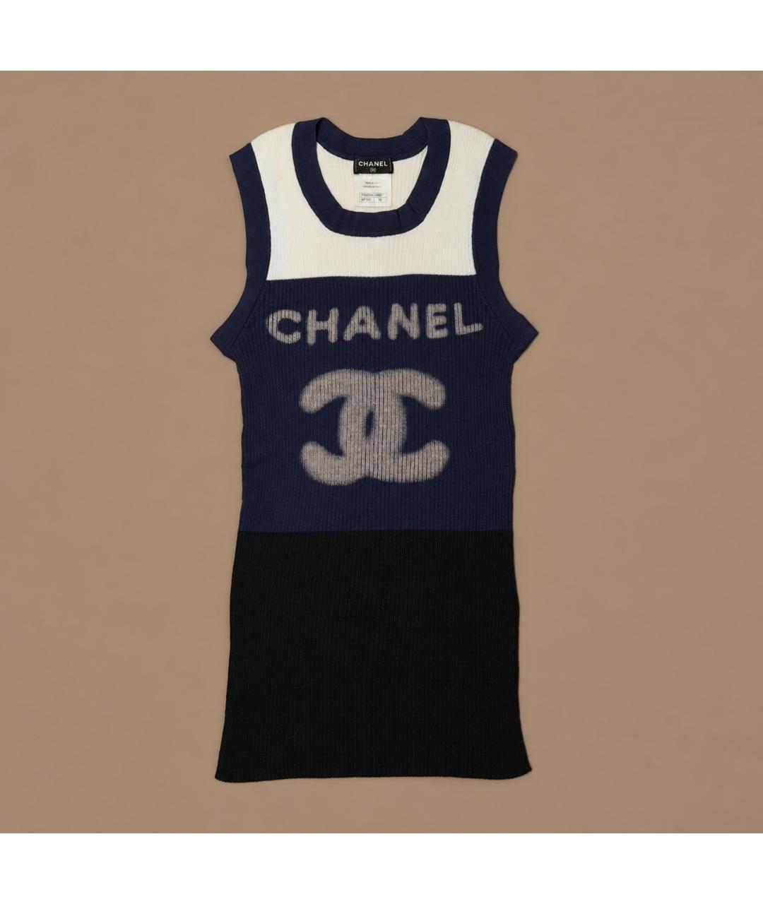 CHANEL Мульти хлопко-эластановая футболка, фото 11