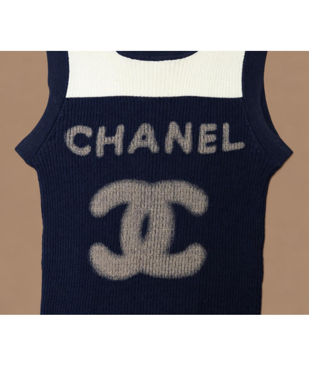 CHANEL Мульти хлопко-эластановая футболка, фото 10