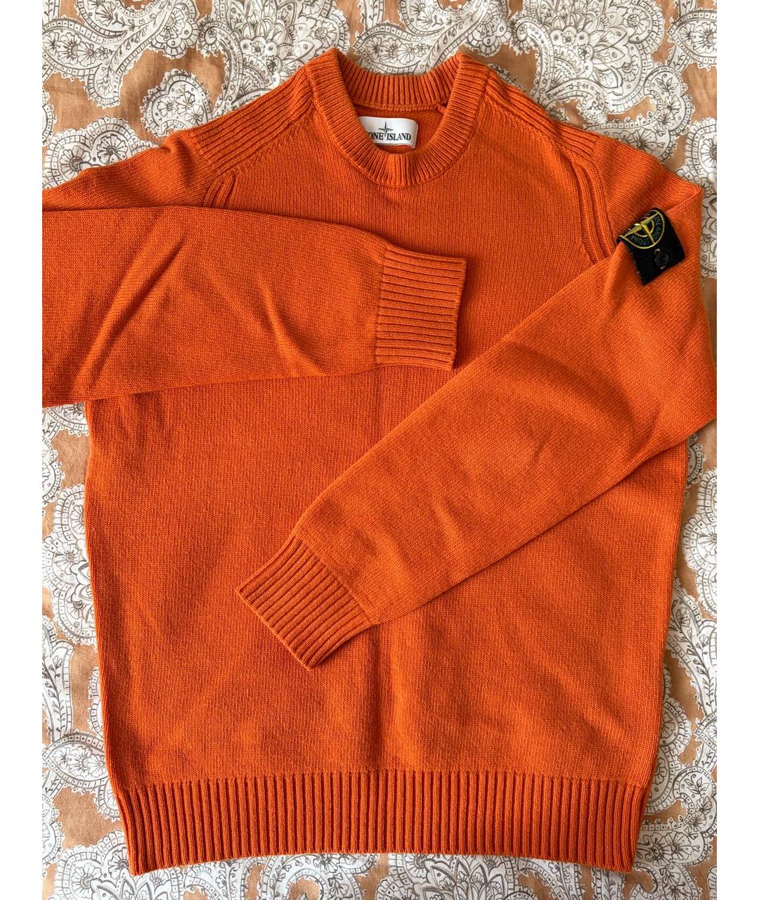 STONE ISLAND Оранжевый шерстяной джемпер / свитер, фото 9