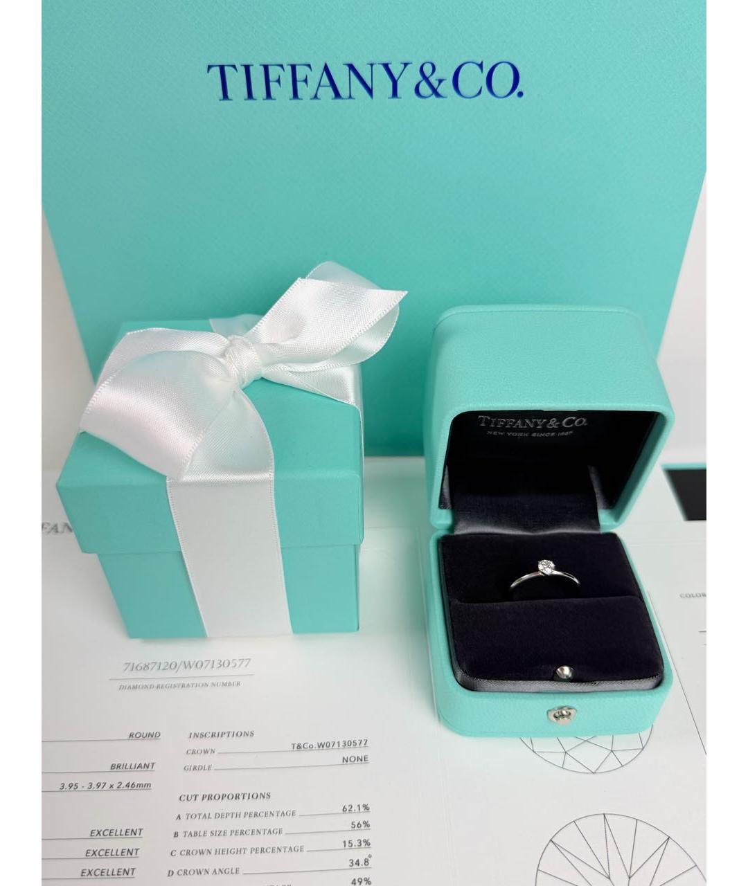 TIFFANY&CO Белое платиновое кольцо, фото 3