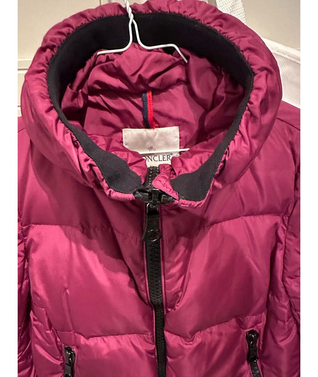 MONCLER Розовый полиамидовый пуховик, фото 2