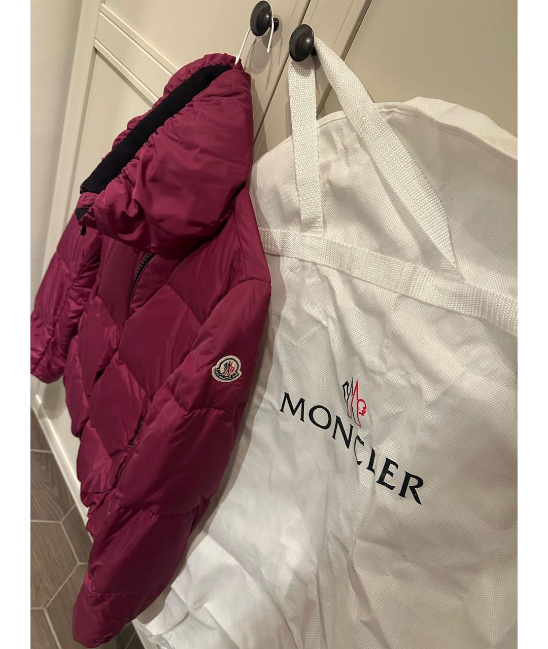 MONCLER Розовый полиамидовый пуховик, фото 4