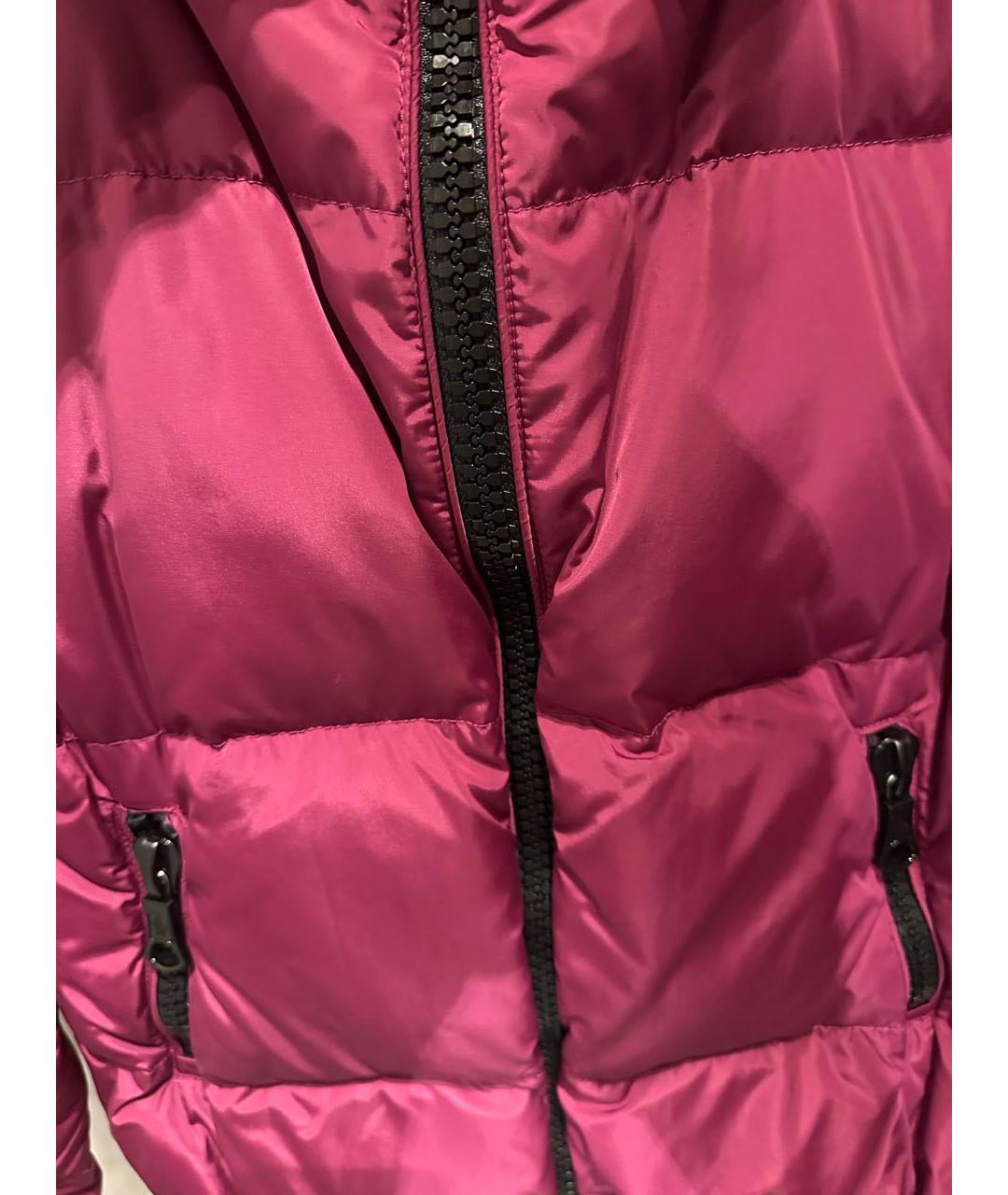 MONCLER Розовый полиамидовый пуховик, фото 3