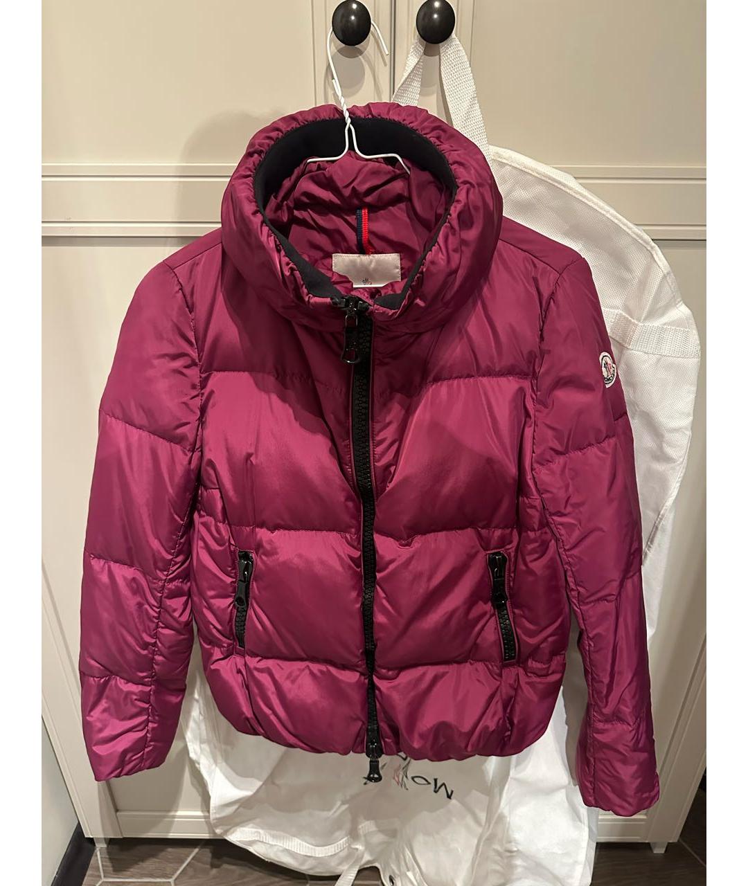 MONCLER Розовый полиамидовый пуховик, фото 8