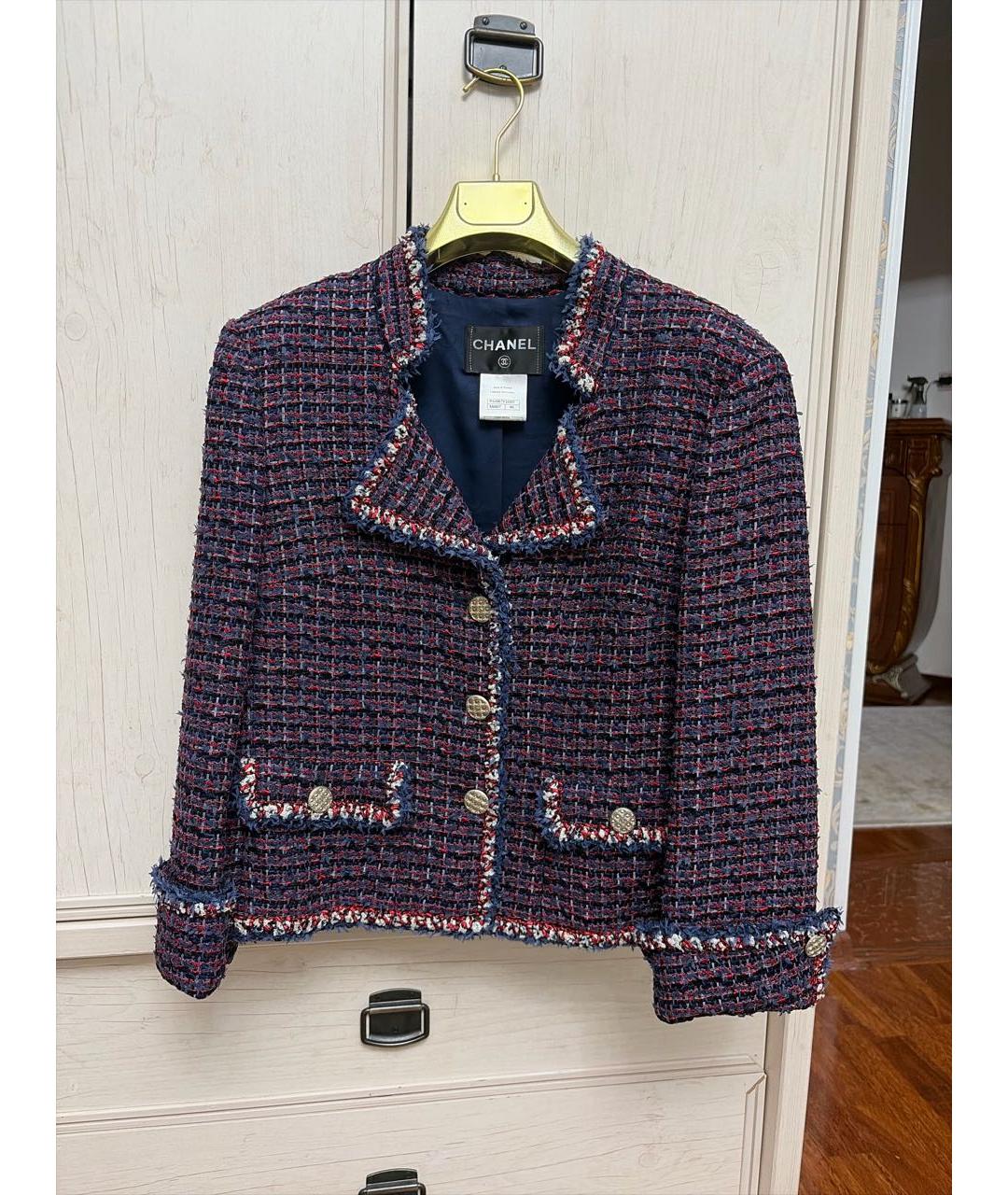 CHANEL Мульти твидовый жакет/пиджак, фото 8