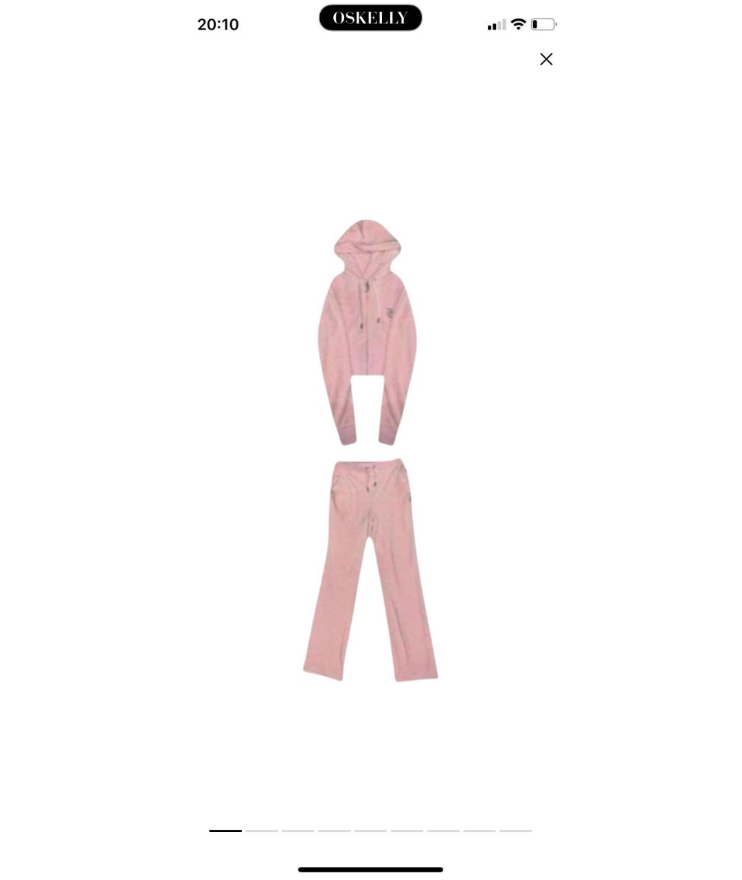 JUICY COUTURE Розовый велюровый спортивные костюмы, фото 2