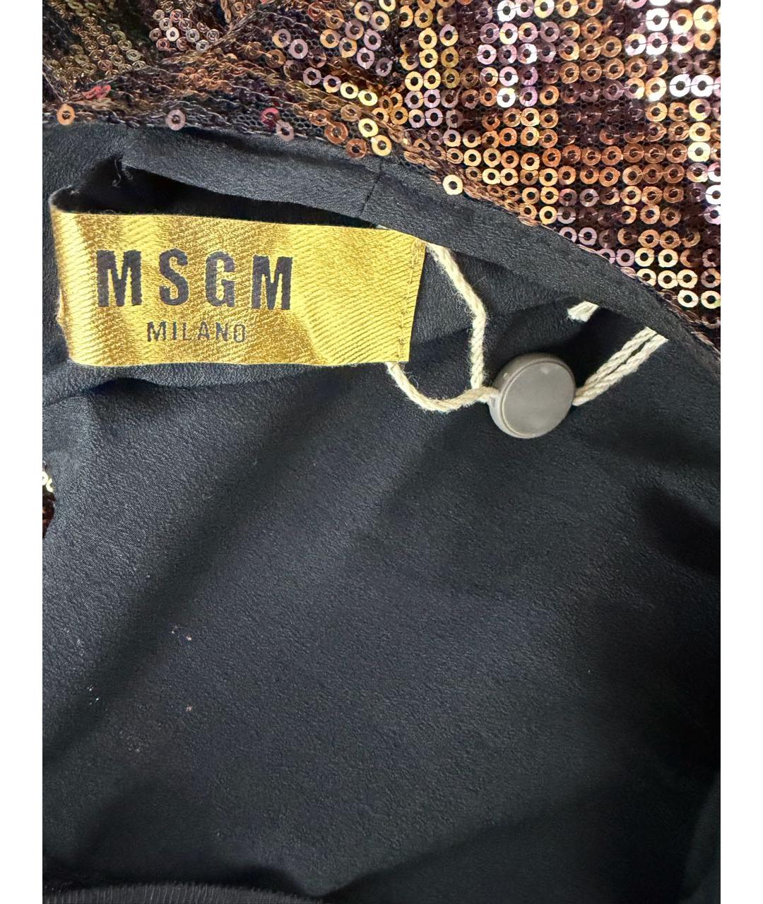 MSGM Коричневое полиэстеровое коктейльное платье, фото 3