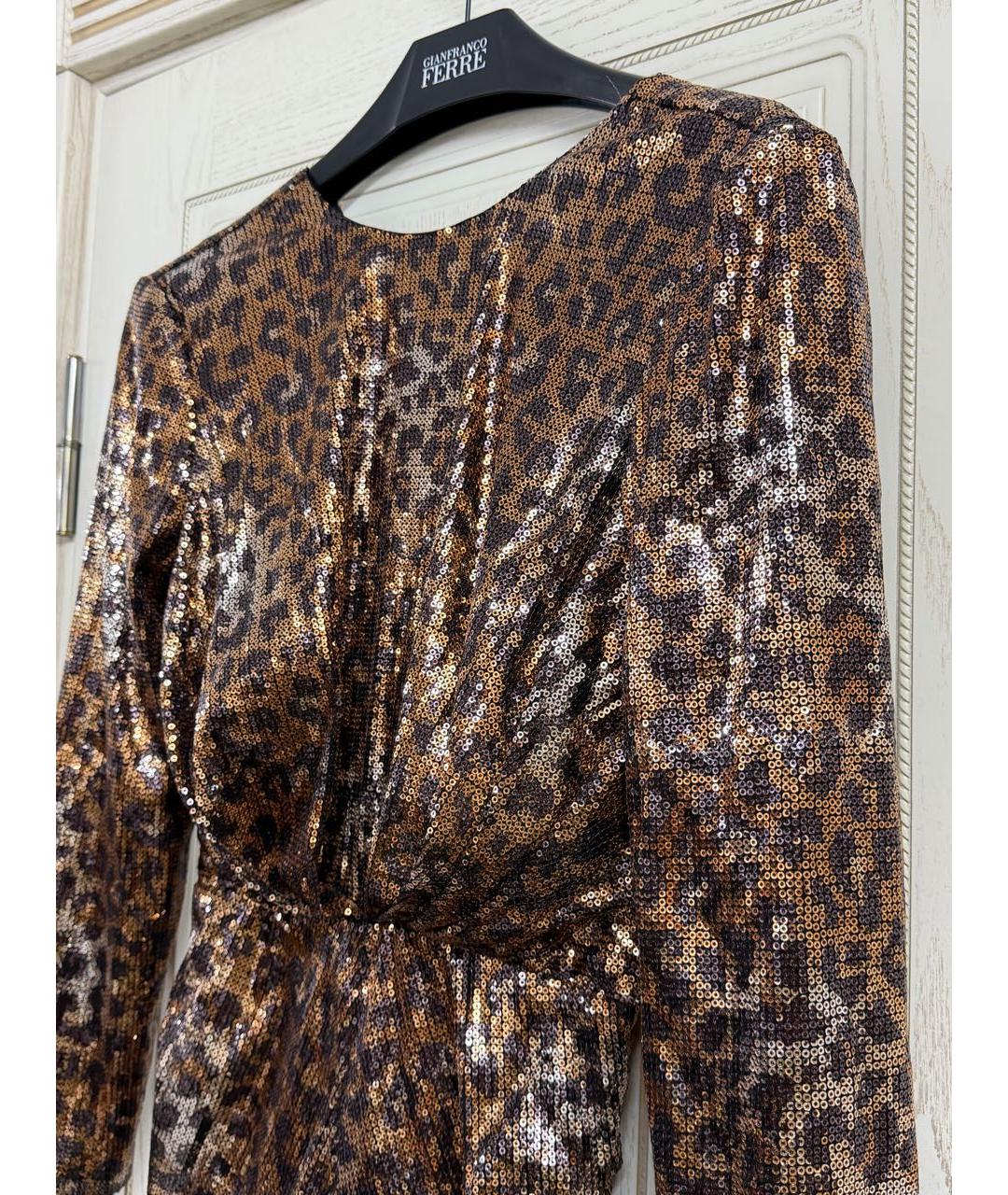 MSGM Коричневое полиэстеровое коктейльное платье, фото 4
