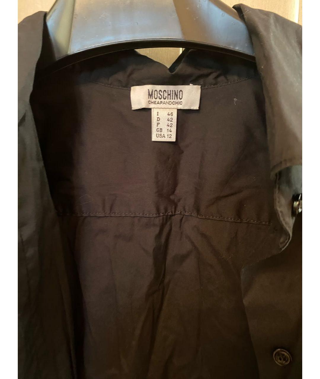 MOSCHINO Черная хлопковая рубашка, фото 3