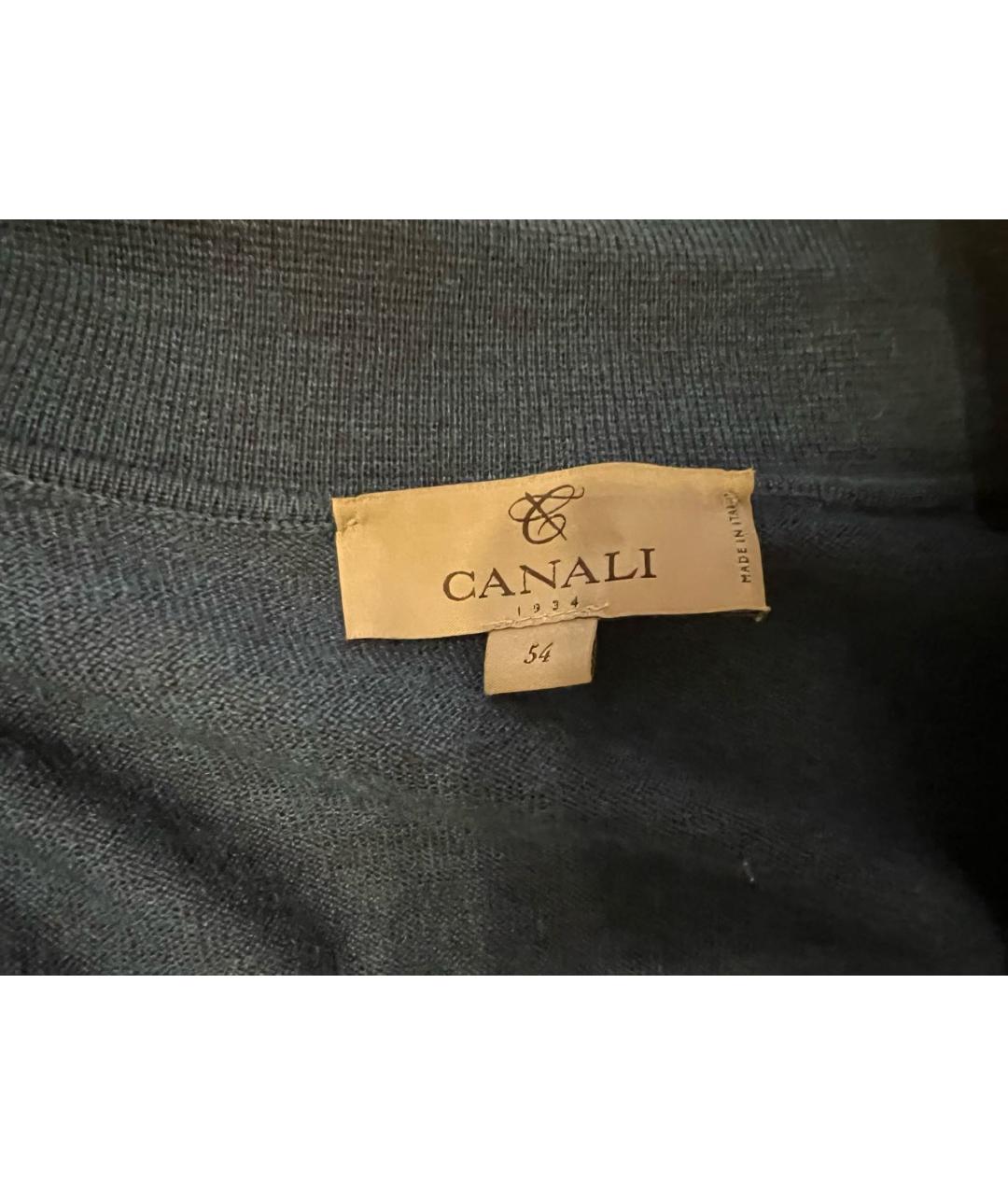 CANALI Темно-синий шерстяной джемпер / свитер, фото 3
