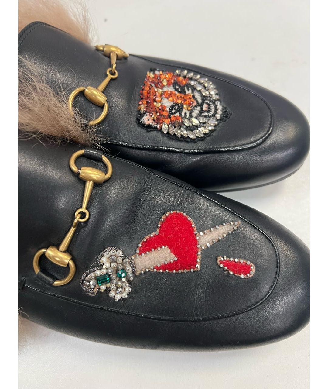 GUCCI Черные кожаные сабо, фото 3