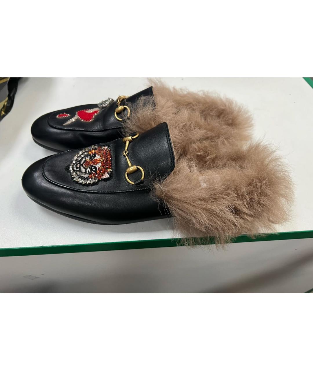 GUCCI Черные кожаные сабо, фото 8