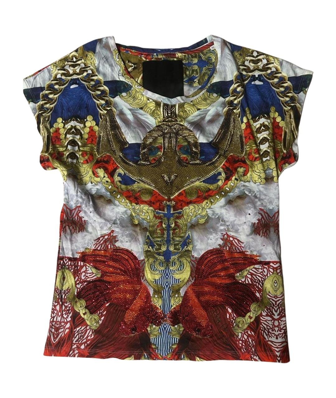 PHILIPP PLEIN Мульти хлопковая футболка, фото 1