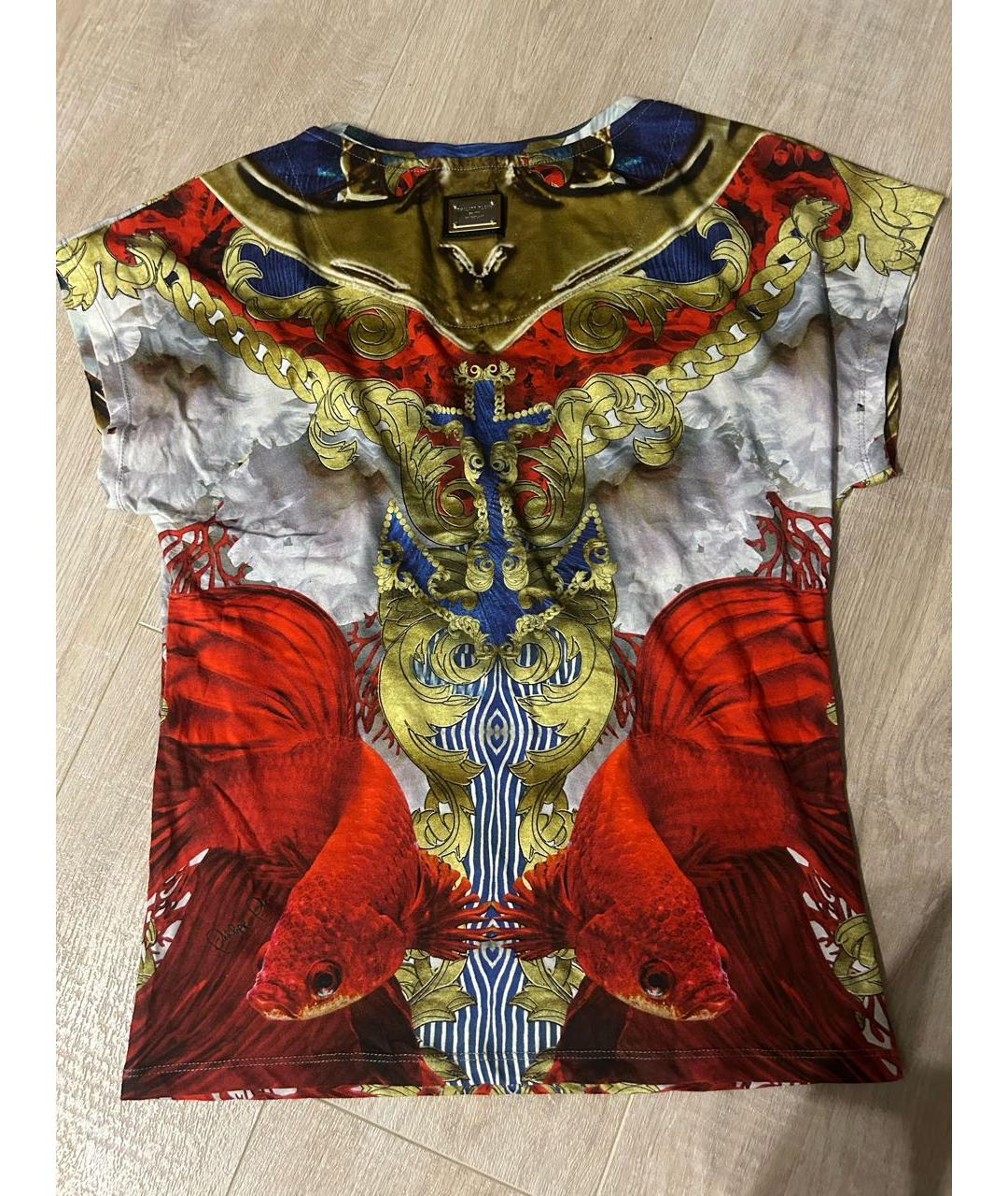 PHILIPP PLEIN Мульти хлопковая футболка, фото 2