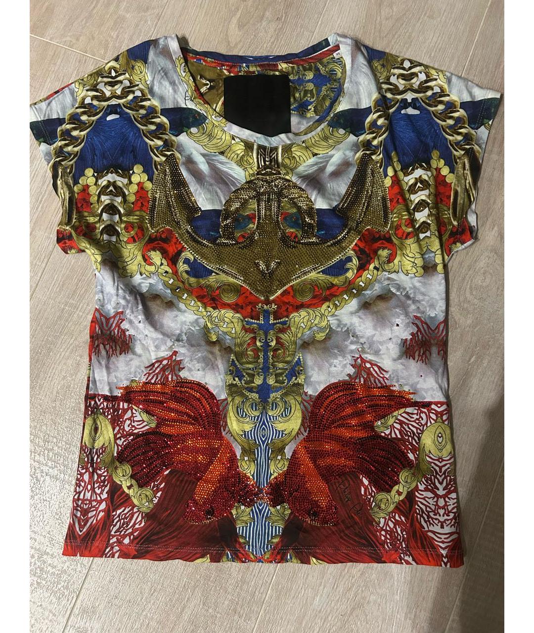 PHILIPP PLEIN Мульти хлопковая футболка, фото 8