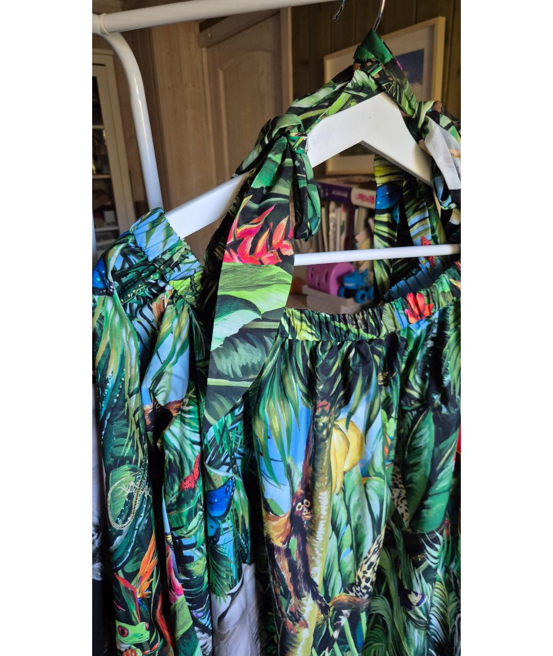 DOLCE&GABBANA Мульти хлопковое повседневное платье, фото 3