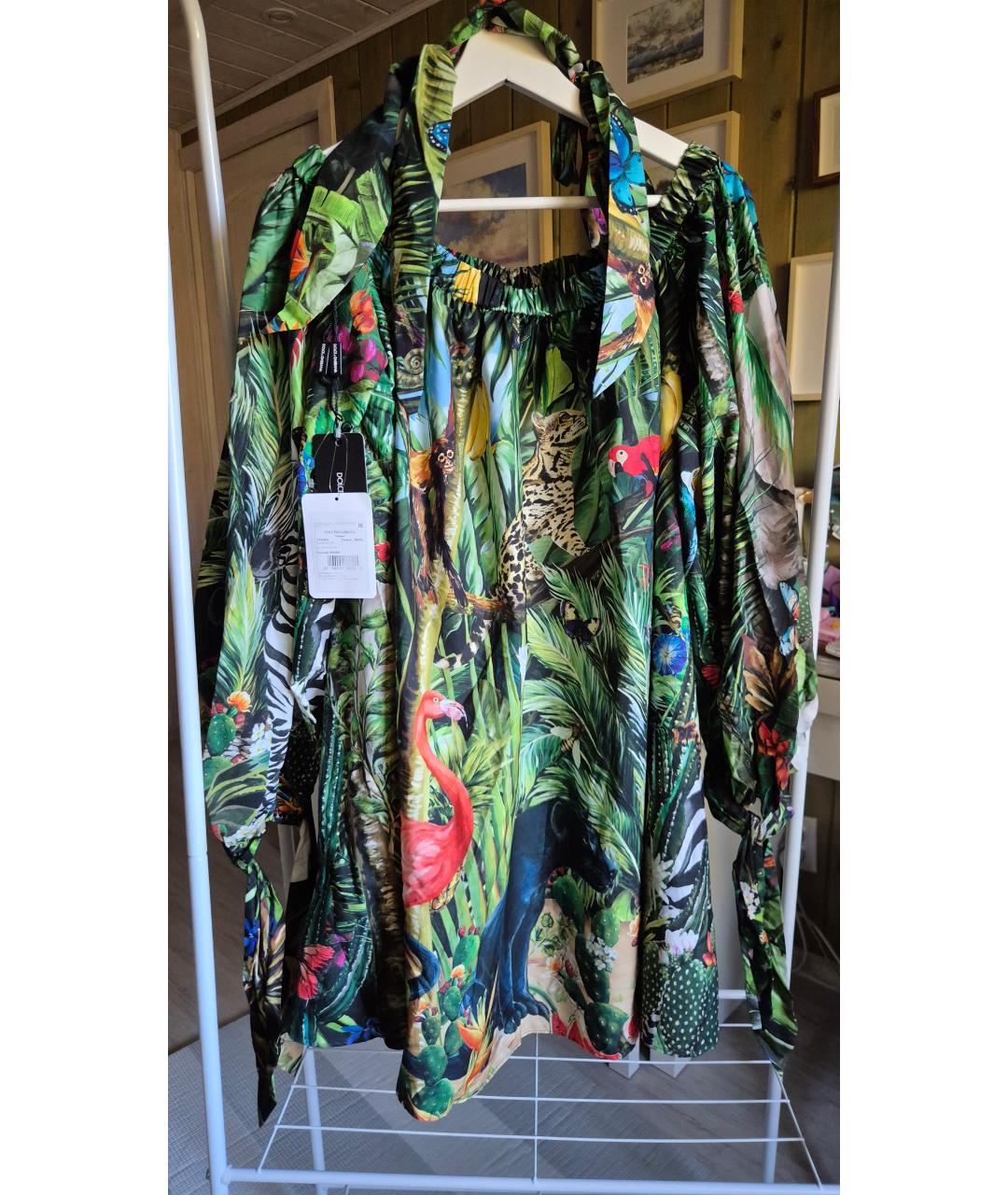 DOLCE&GABBANA Мульти хлопковое повседневное платье, фото 2