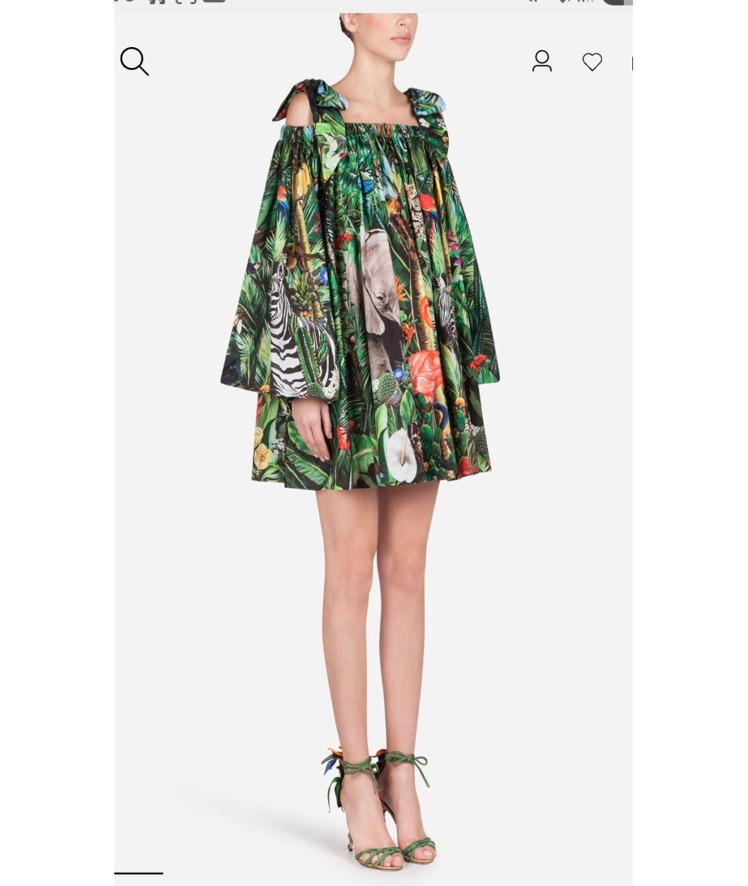 DOLCE&GABBANA Мульти хлопковое повседневное платье, фото 6
