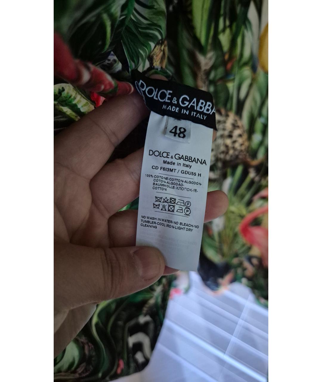 DOLCE&GABBANA Мульти хлопковое повседневное платье, фото 4