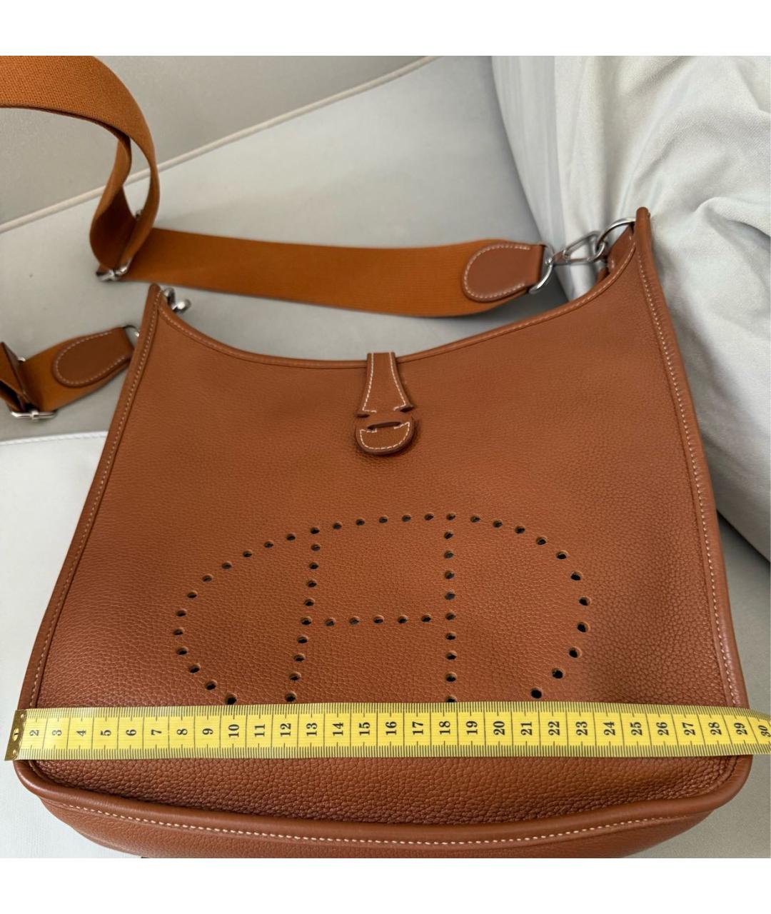 HERMES Коричневая кожаная сумка через плечо, фото 7
