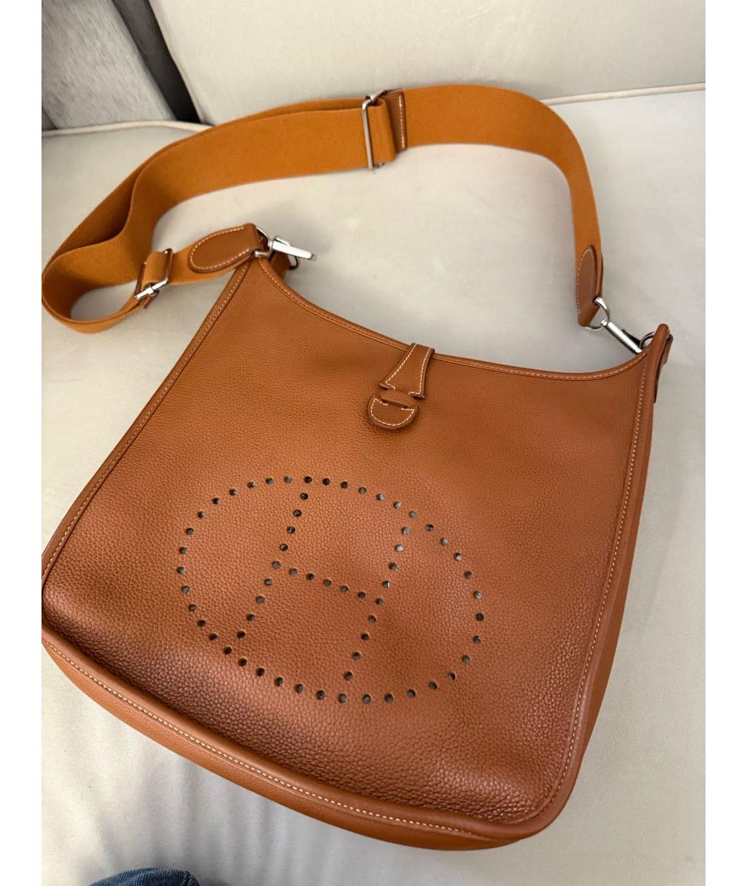 HERMES Коричневая кожаная сумка через плечо, фото 2