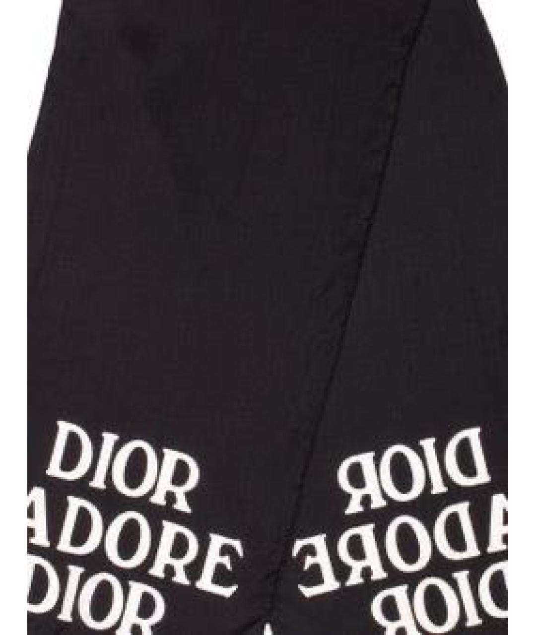 CHRISTIAN DIOR Черный шелковый шарф, фото 2