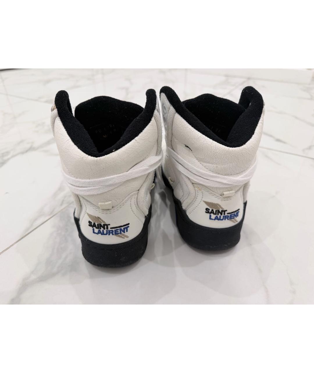 SAINT LAURENT Белые кожаные кеды, фото 4