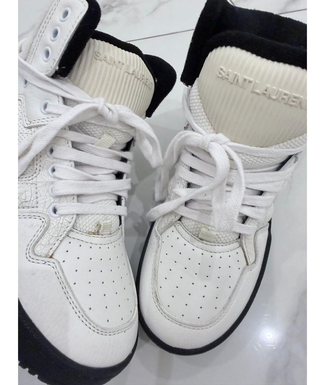SAINT LAURENT Белые кожаные кеды, фото 2