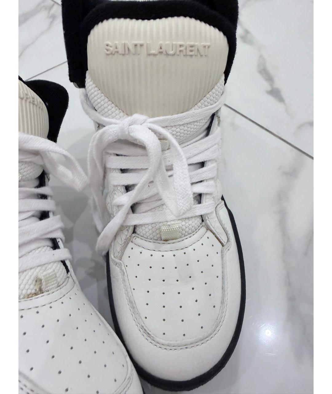 SAINT LAURENT Белые кожаные кеды, фото 3