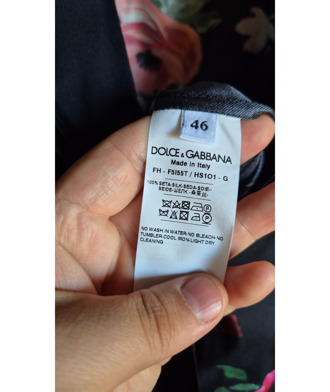 DOLCE&GABBANA Черный шелковый костюм с брюками, фото 9
