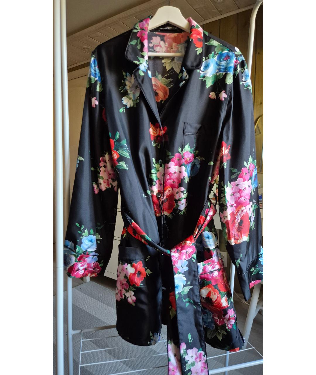 DOLCE&GABBANA Черный шелковый костюм с брюками, фото 10
