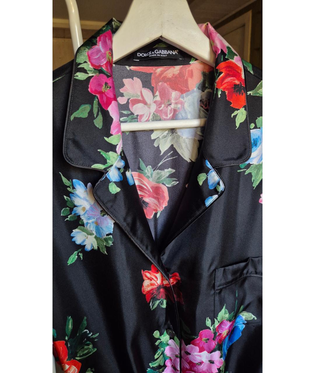 DOLCE&GABBANA Черный шелковый костюм с брюками, фото 3