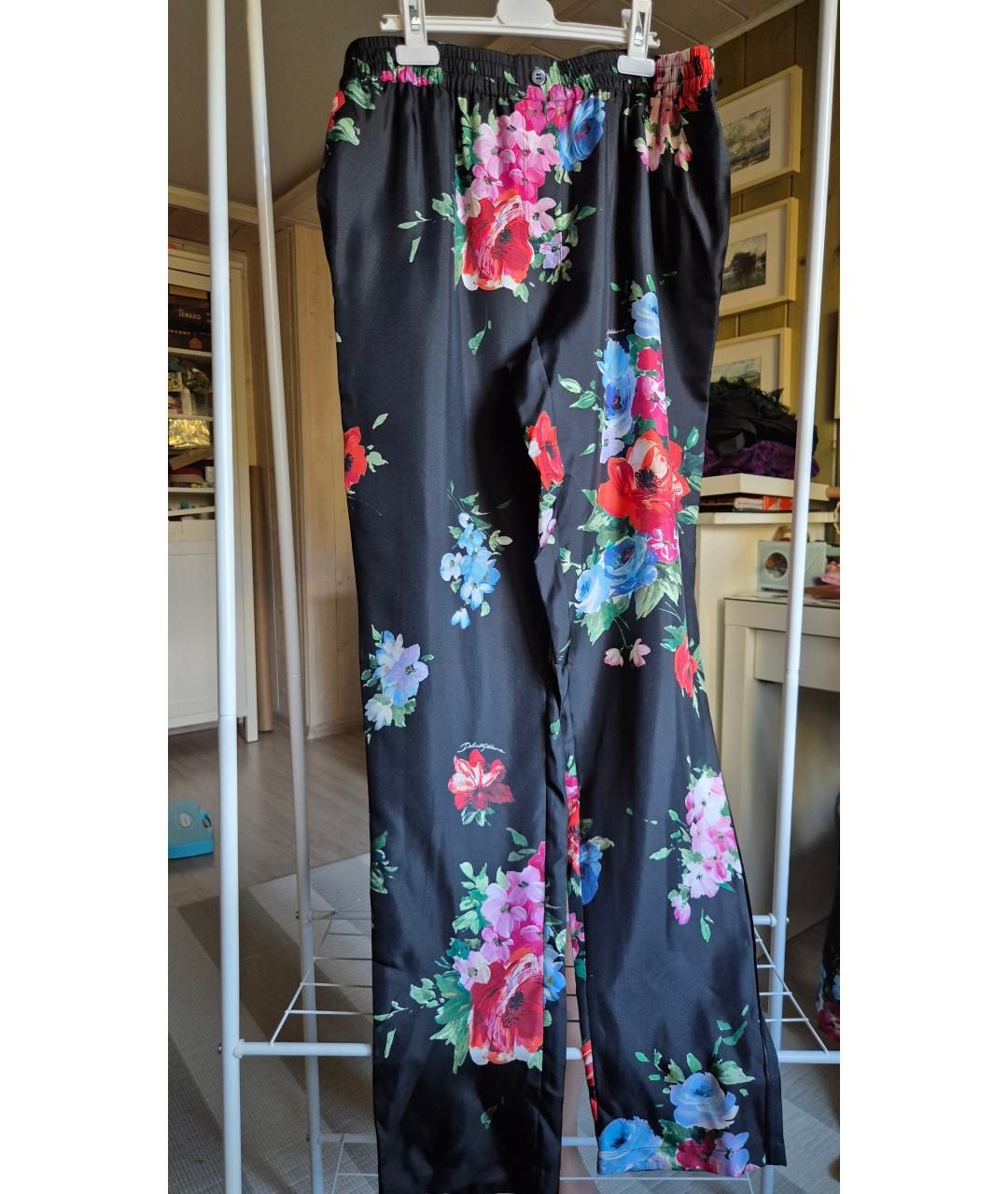 DOLCE&GABBANA Черный шелковый костюм с брюками, фото 2