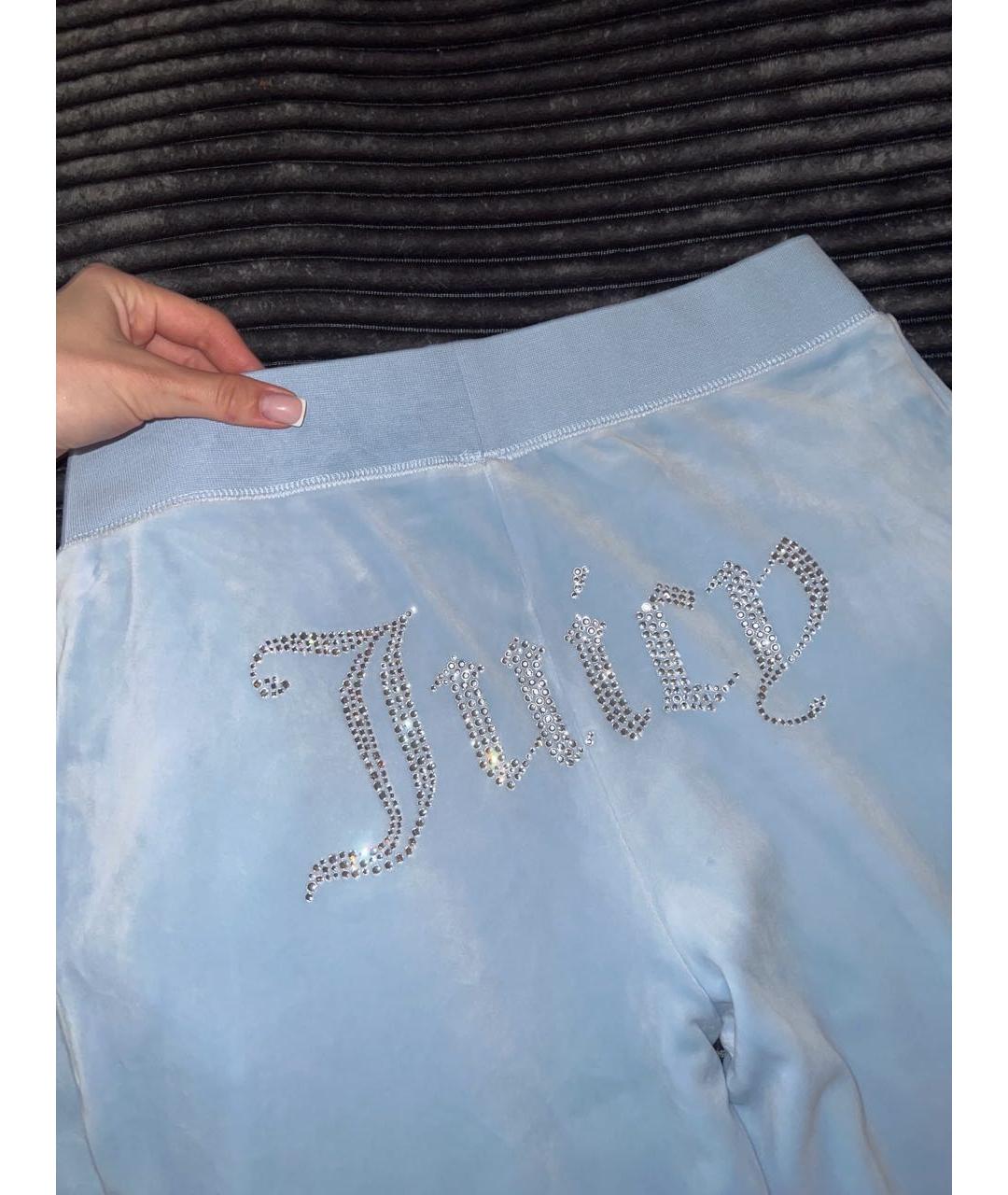 JUICY COUTURE Голубой велюровый спортивные костюмы, фото 8