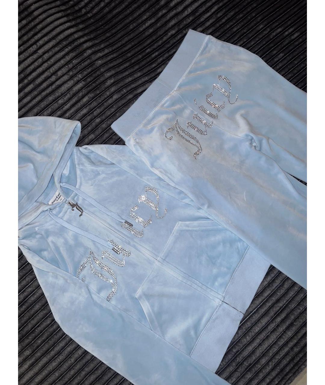 JUICY COUTURE Голубой велюровый спортивные костюмы, фото 2