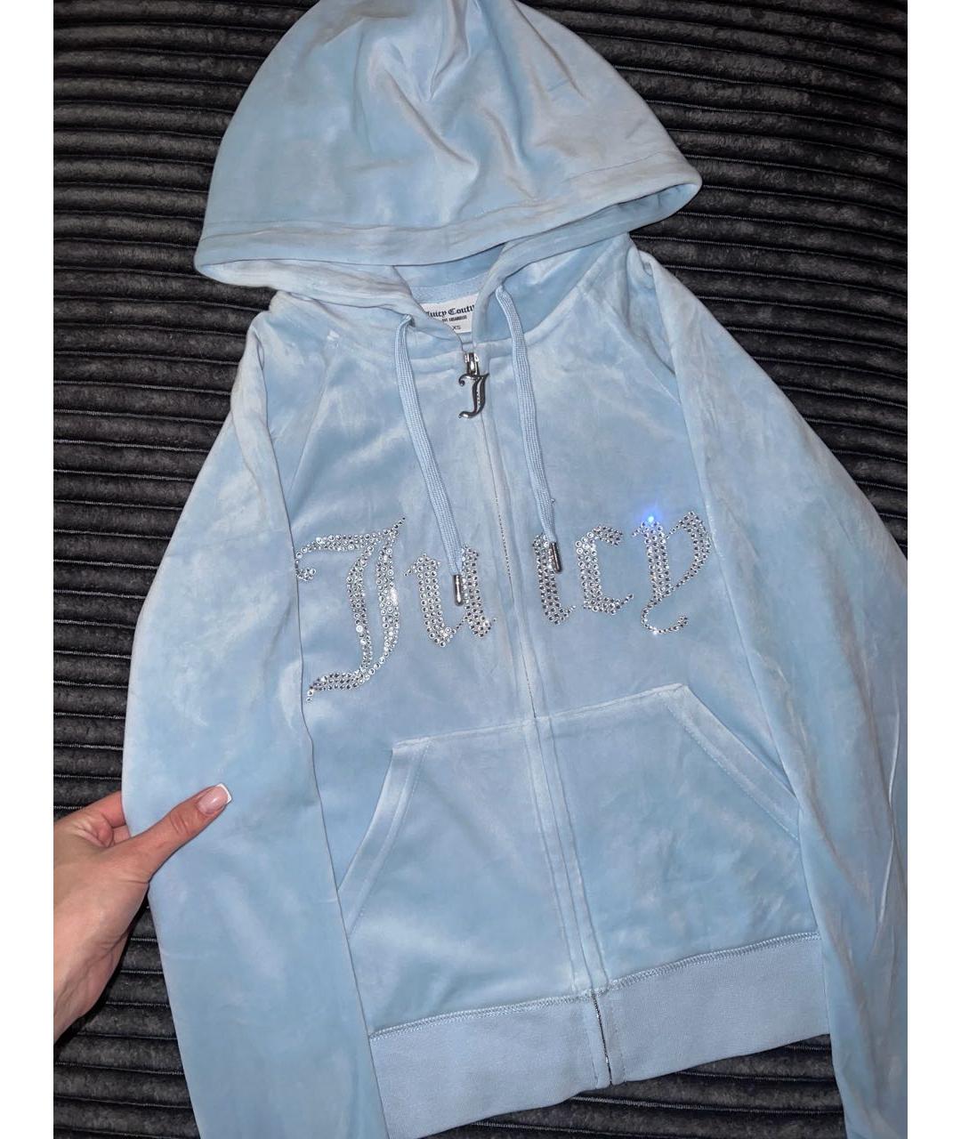 JUICY COUTURE Голубой велюровый спортивные костюмы, фото 3