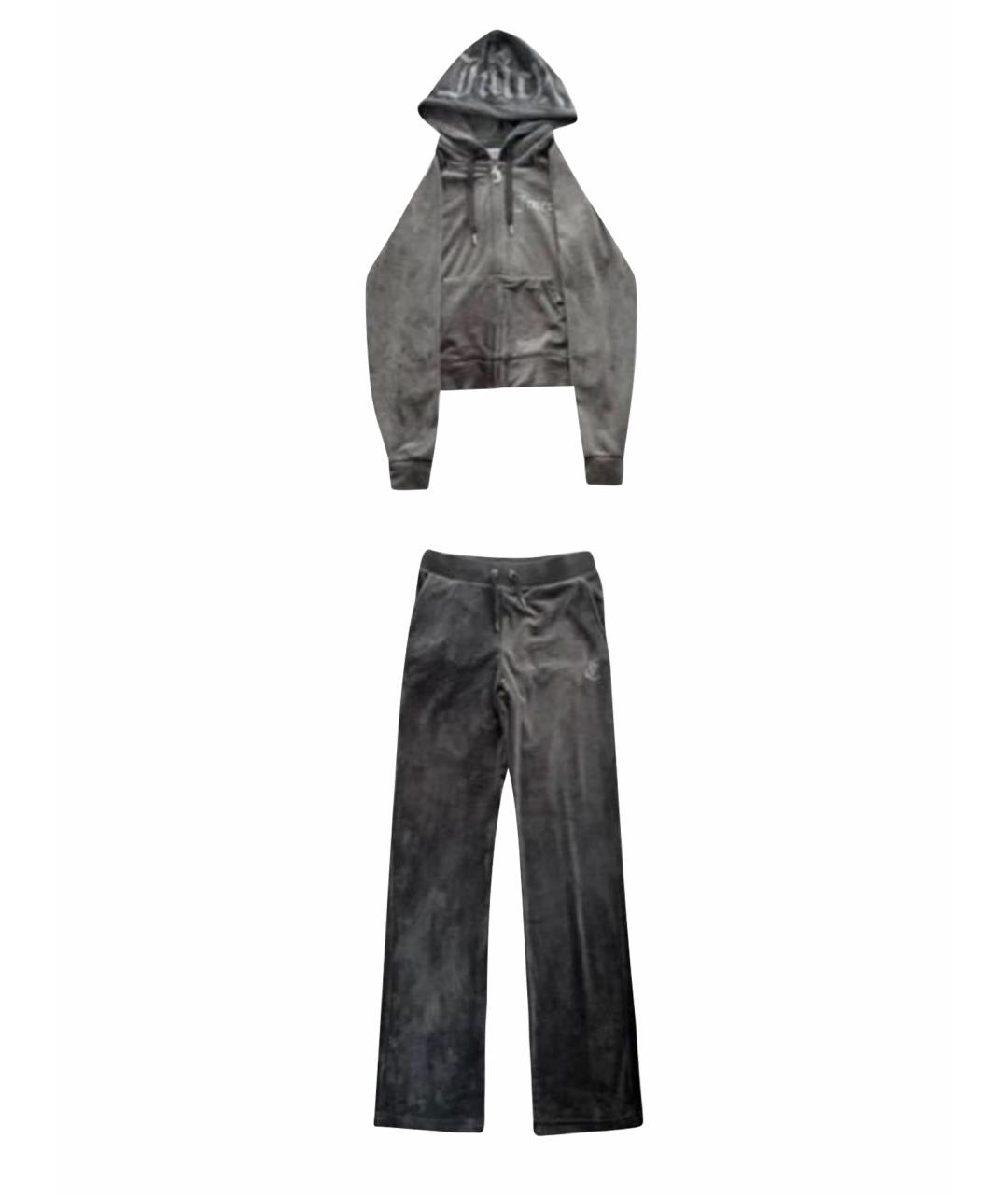 JUICY COUTURE Антрацитовый велюровый спортивные костюмы, фото 1