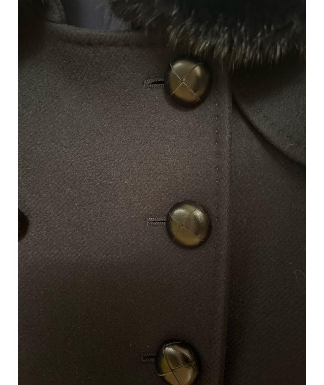 FENDI Темно-синее шерстяное пальто, фото 4