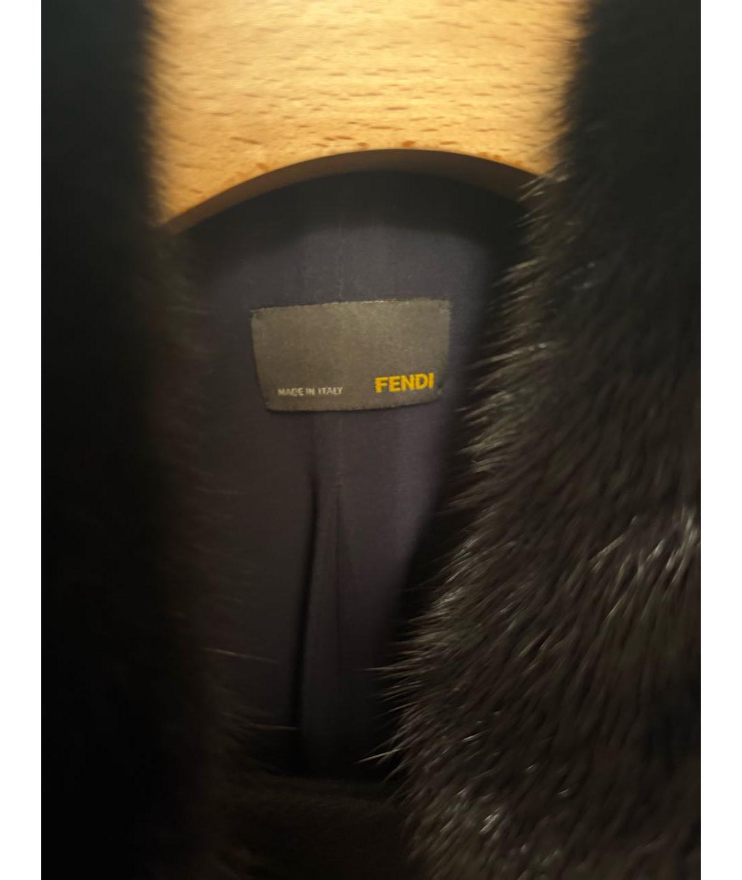 FENDI Темно-синее шерстяное пальто, фото 5