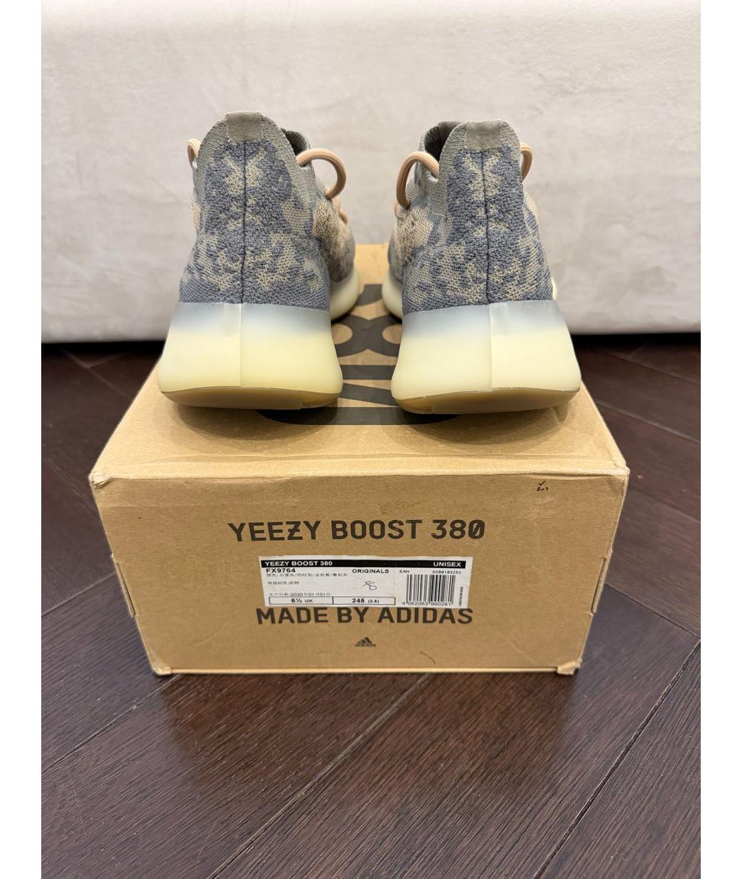 ADIDAS YEEZY Бежевые текстильные кроссовки, фото 3