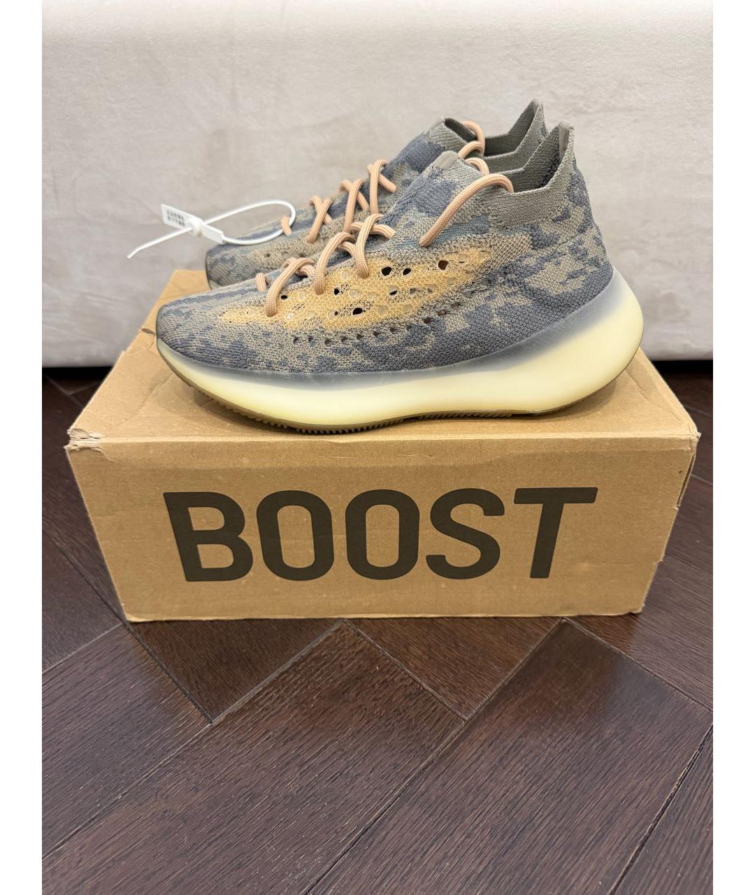 ADIDAS YEEZY Бежевые текстильные кроссовки, фото 9