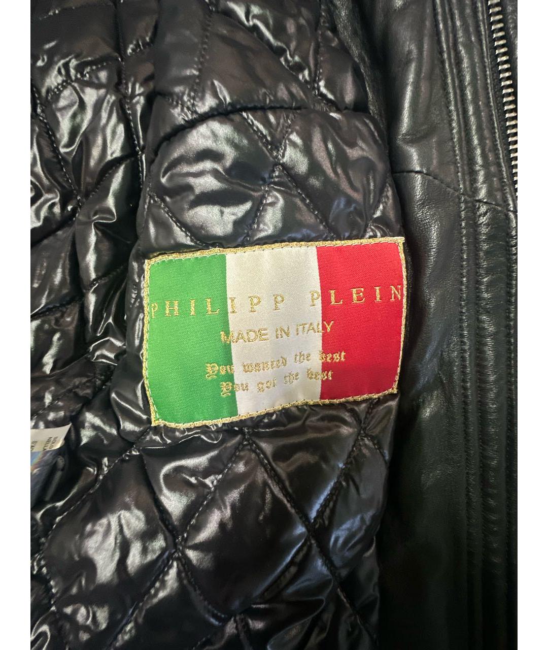 PHILIPP PLEIN Черная кожаная куртка, фото 6