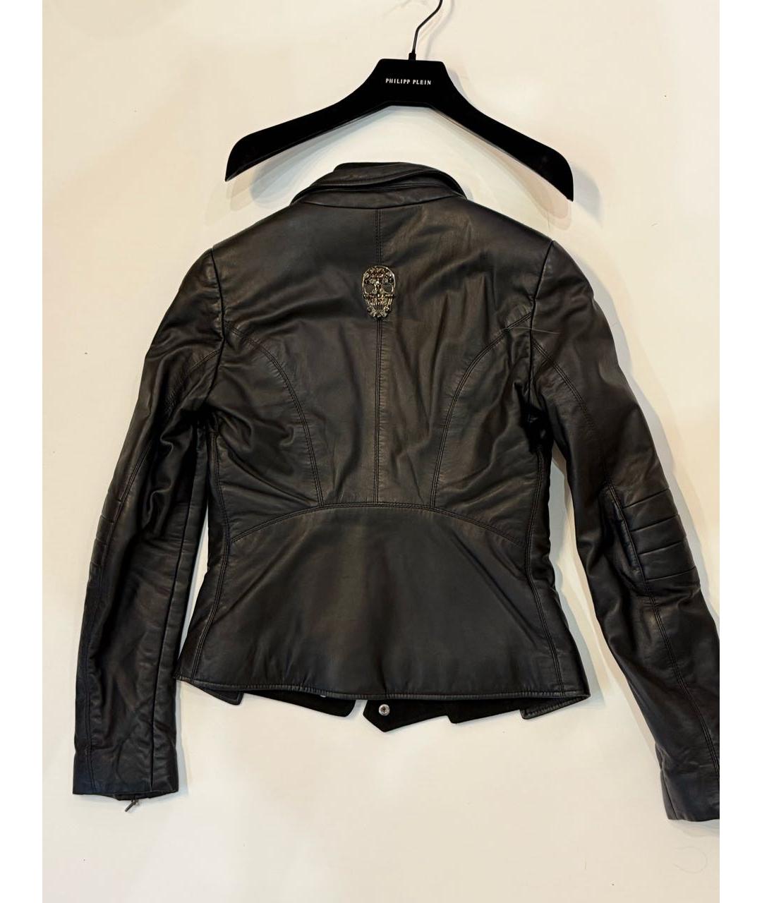 PHILIPP PLEIN Черная кожаная куртка, фото 5