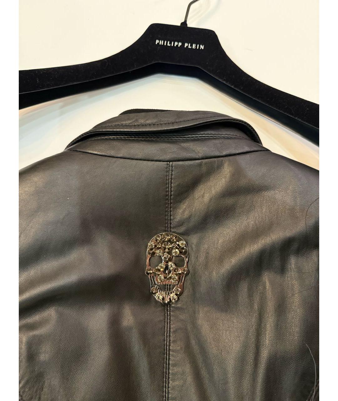 PHILIPP PLEIN Черная кожаная куртка, фото 6