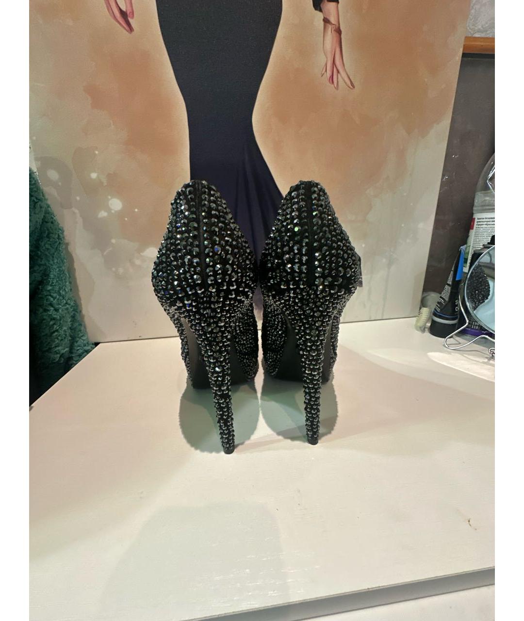 PHILIPP PLEIN Черные замшевые туфли, фото 4