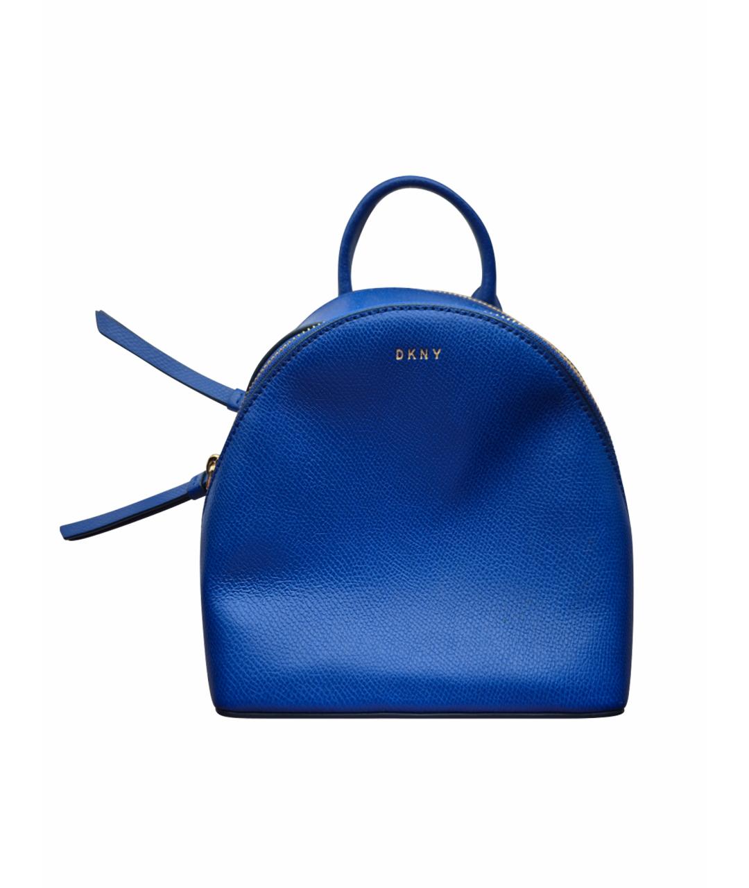 DKNY Синяя кожаная сумка с короткими ручками, фото 1
