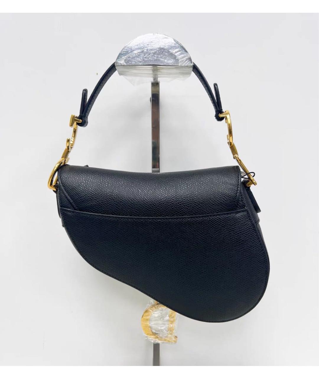 CHRISTIAN DIOR Черная кожаная сумка с короткими ручками, фото 2