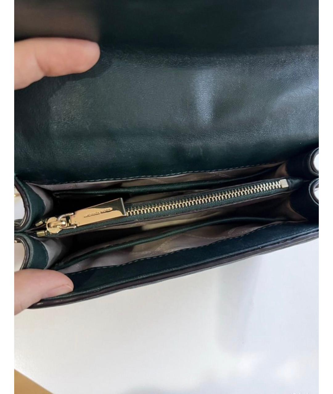 MICHAEL KORS Зеленая кожаная сумка через плечо, фото 5