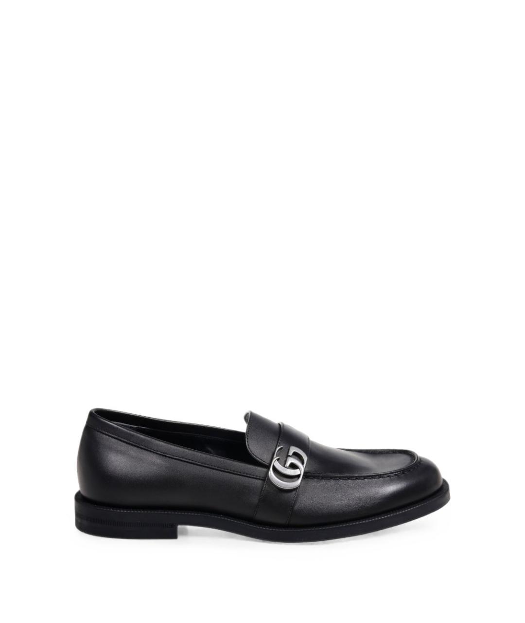 GUCCI Черные кожаные лоферы, фото 1